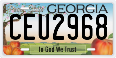 GA license plate CEU2968