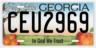 GA license plate CEU2969