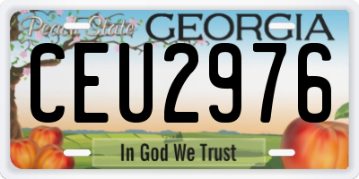 GA license plate CEU2976