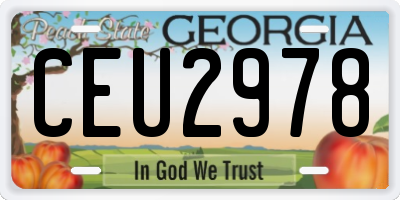 GA license plate CEU2978