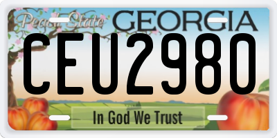 GA license plate CEU2980