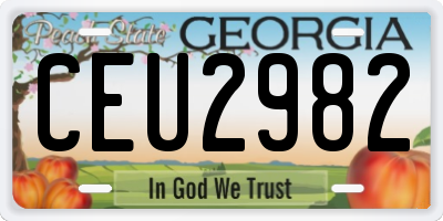 GA license plate CEU2982