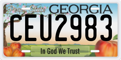 GA license plate CEU2983