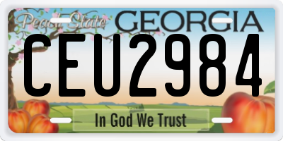 GA license plate CEU2984