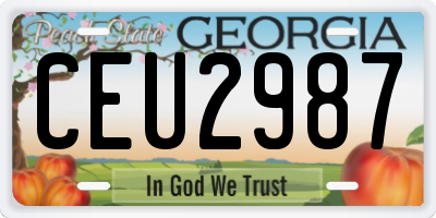 GA license plate CEU2987