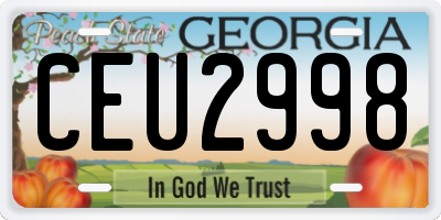 GA license plate CEU2998