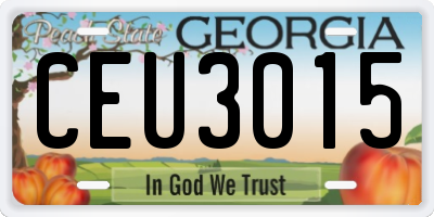 GA license plate CEU3015