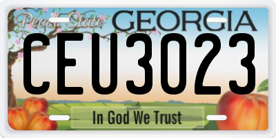 GA license plate CEU3023