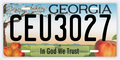 GA license plate CEU3027