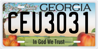 GA license plate CEU3031