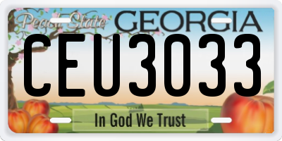 GA license plate CEU3033