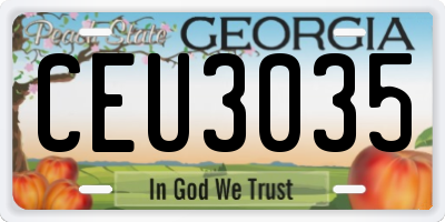 GA license plate CEU3035