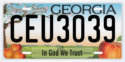 GA license plate CEU3039