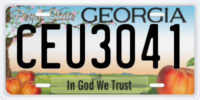 GA license plate CEU3041