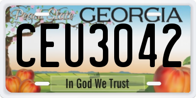 GA license plate CEU3042