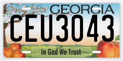GA license plate CEU3043