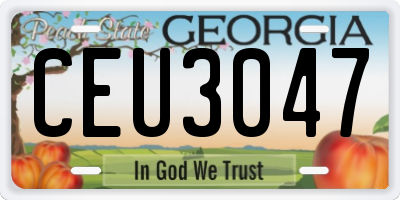 GA license plate CEU3047