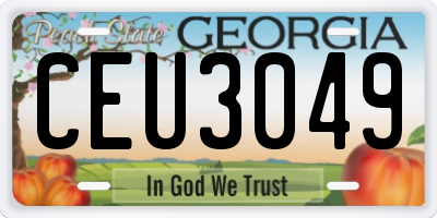 GA license plate CEU3049
