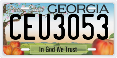 GA license plate CEU3053