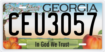 GA license plate CEU3057