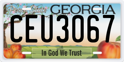GA license plate CEU3067