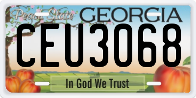 GA license plate CEU3068