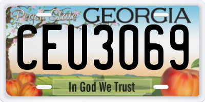 GA license plate CEU3069