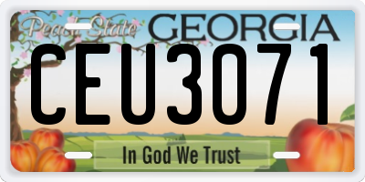 GA license plate CEU3071