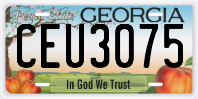 GA license plate CEU3075
