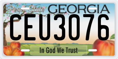 GA license plate CEU3076