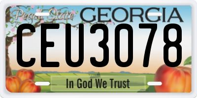 GA license plate CEU3078