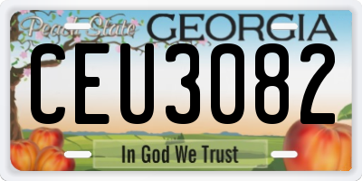 GA license plate CEU3082