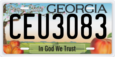 GA license plate CEU3083