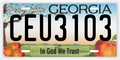 GA license plate CEU3103