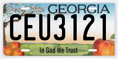 GA license plate CEU3121