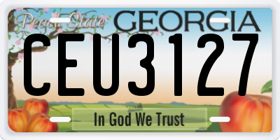 GA license plate CEU3127