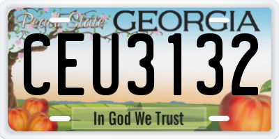GA license plate CEU3132