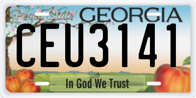 GA license plate CEU3141