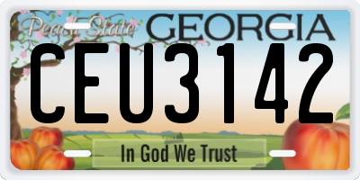 GA license plate CEU3142