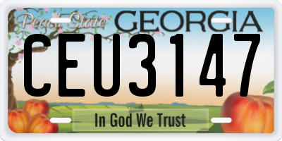 GA license plate CEU3147