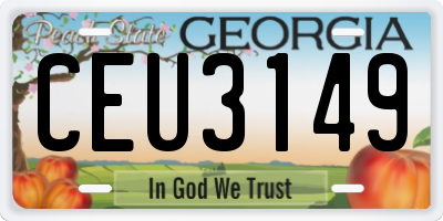 GA license plate CEU3149