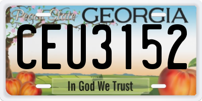 GA license plate CEU3152