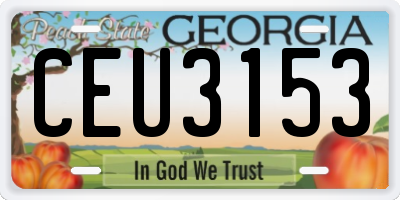 GA license plate CEU3153