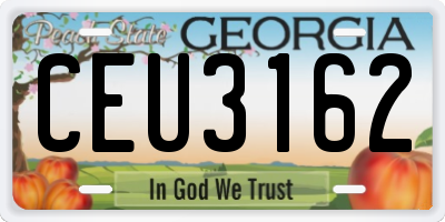 GA license plate CEU3162