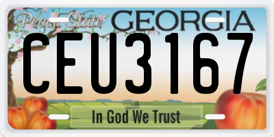 GA license plate CEU3167