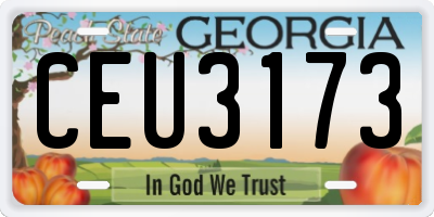 GA license plate CEU3173