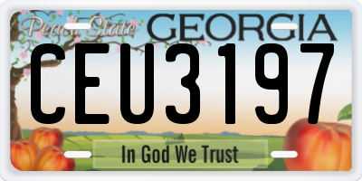 GA license plate CEU3197