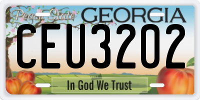 GA license plate CEU3202