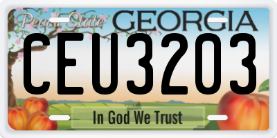 GA license plate CEU3203