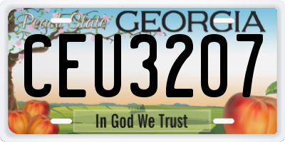 GA license plate CEU3207